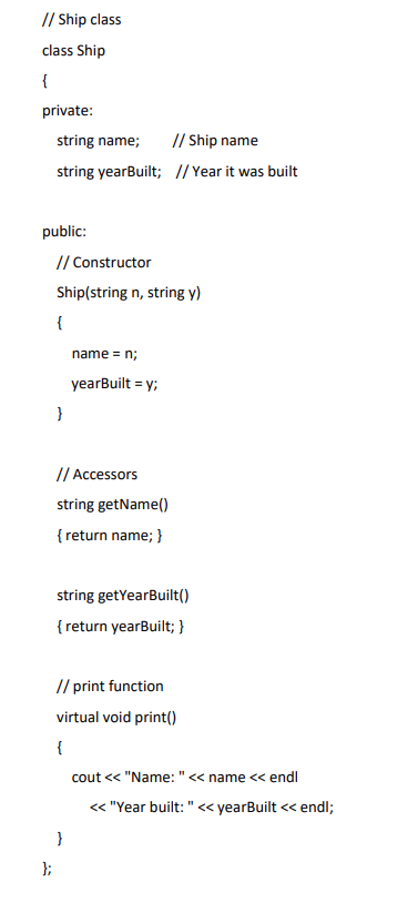 Cargo and Cruise ship class from the ship class IAW chapter 15