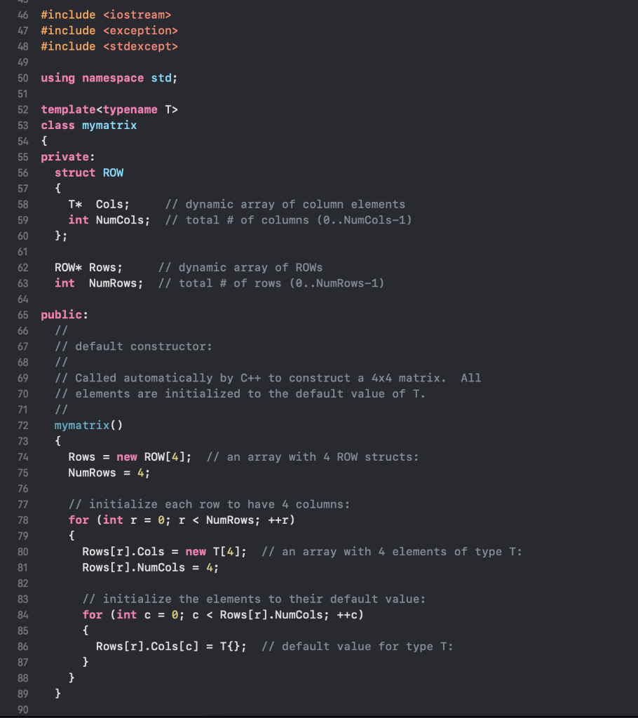 file work. Output Sample: main.cpp matrix.h 23456789101112131415#include#include"matrix.h"usingnamespacestd;intmain(){//todoreturn0;}