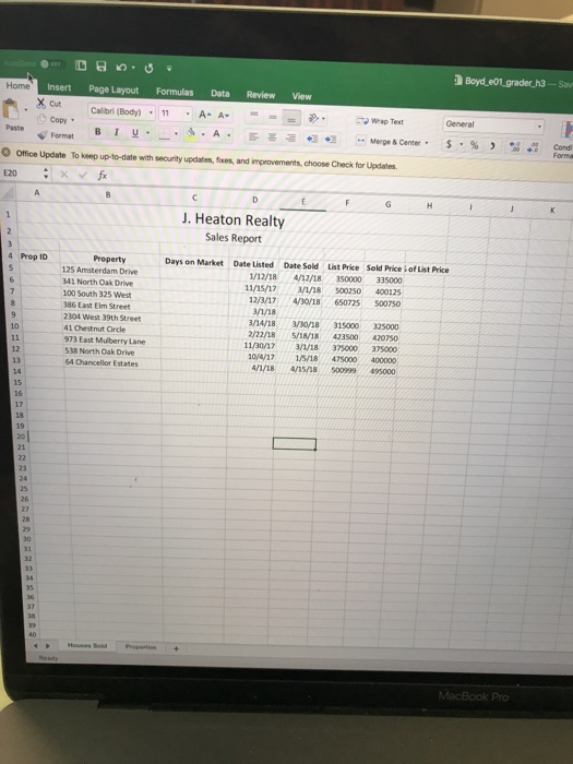  Boyd e01. grader h3-Sav Insert Page Layout Formulas Data Review View
