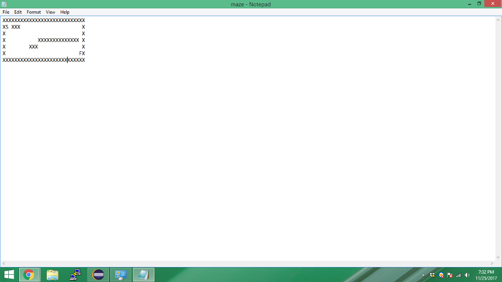 Below is my program to solve a maze. It only solves the