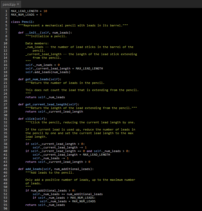 Exercise: modify02 Description Write a function that receives a Pencil object as