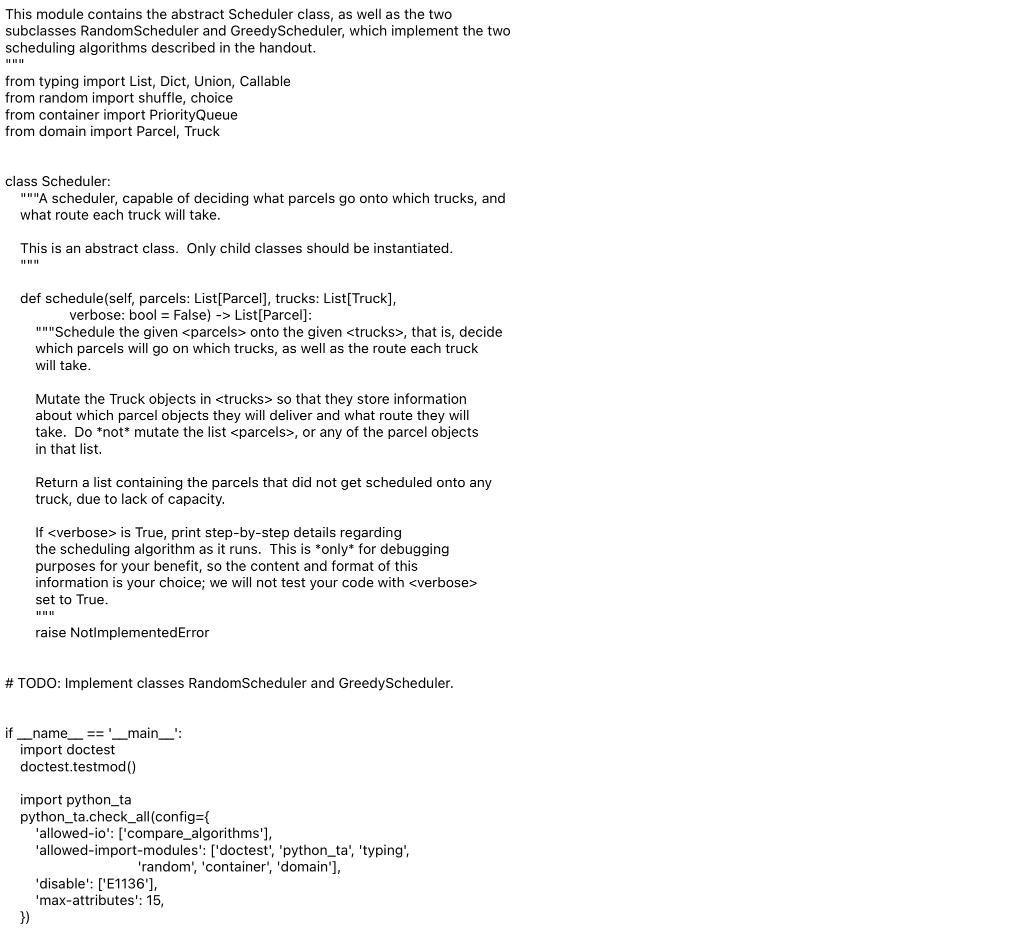 class understanding inheritance solid understanding of the scheduling algorithms described above. In