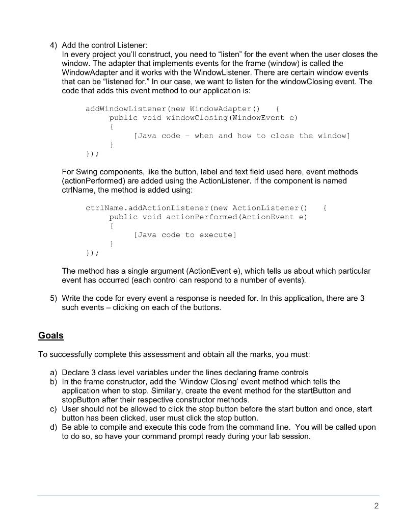 package stopwatch; import javax.swing.*; import java.awt.*; import java.awt.event.*; public class Stopwatch extends