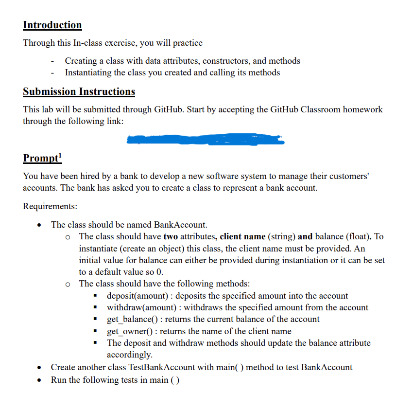  Introduction Through this In-class exercise, you will practice - Creating a