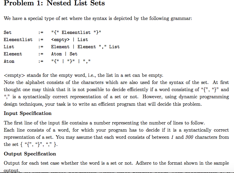 Can someone use c++ to solve this. thx! Problem 1: Nested List