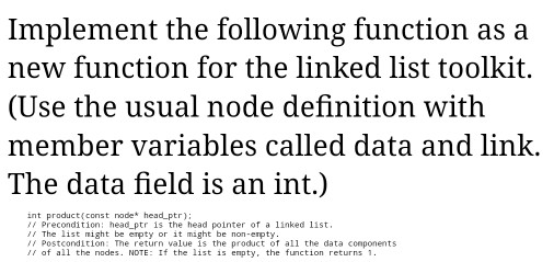  Implement the following function as a new function for the linked