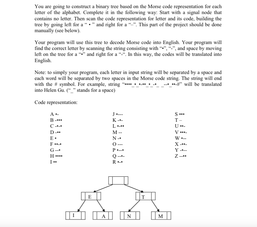 You are going to construct a binary tree based on the
