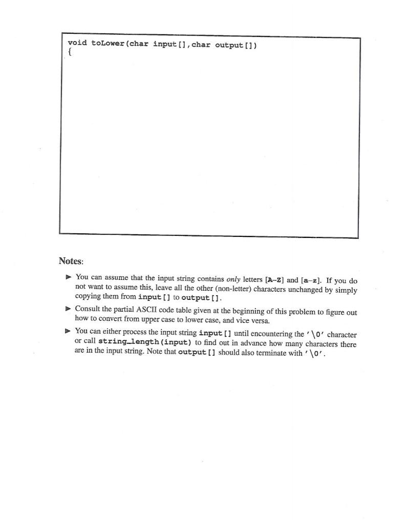 the ASCII code table is given below. As you can see, the
