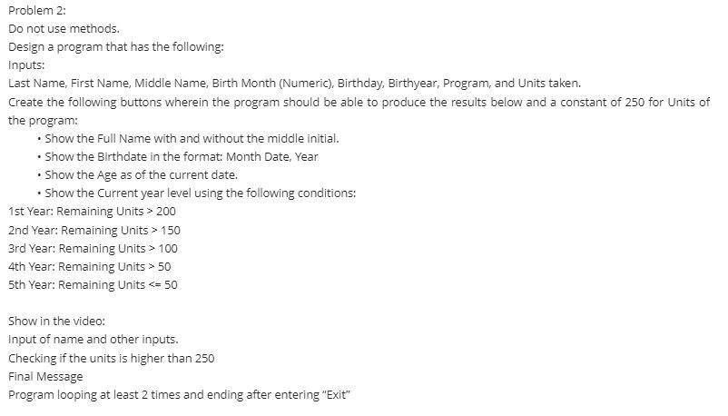 C# (.NET Framework) Please use form 1 to create buttons, please program
