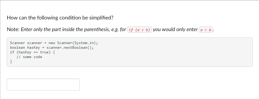  How can the following condition be simplified? Note: Enter only the