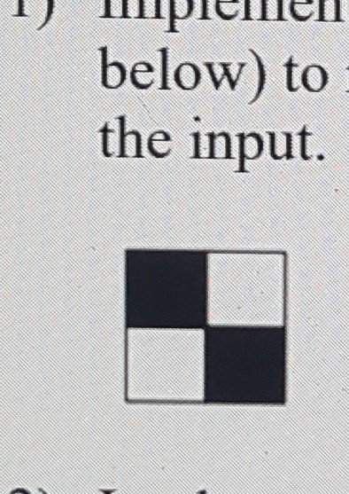 (NOT perceptron) to recognize 4 blocks image (such as one image shown