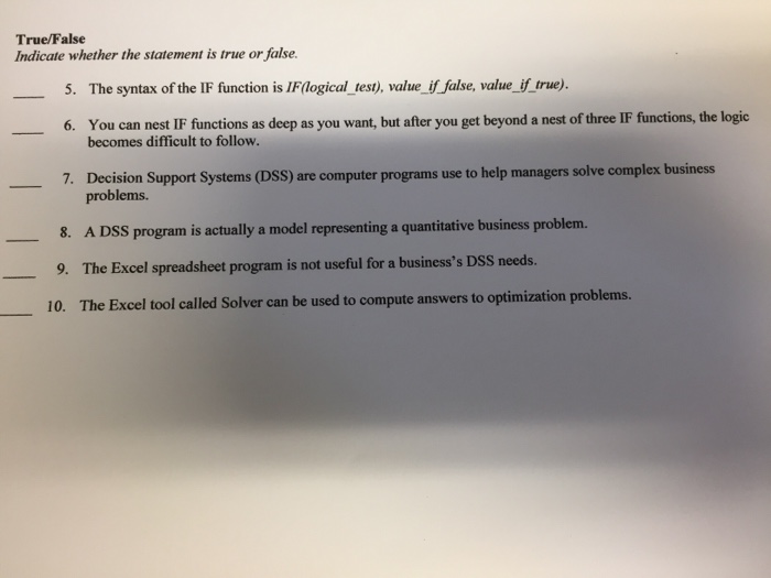  The syntax of the IF function is IF(logical_ test), value_ if_
