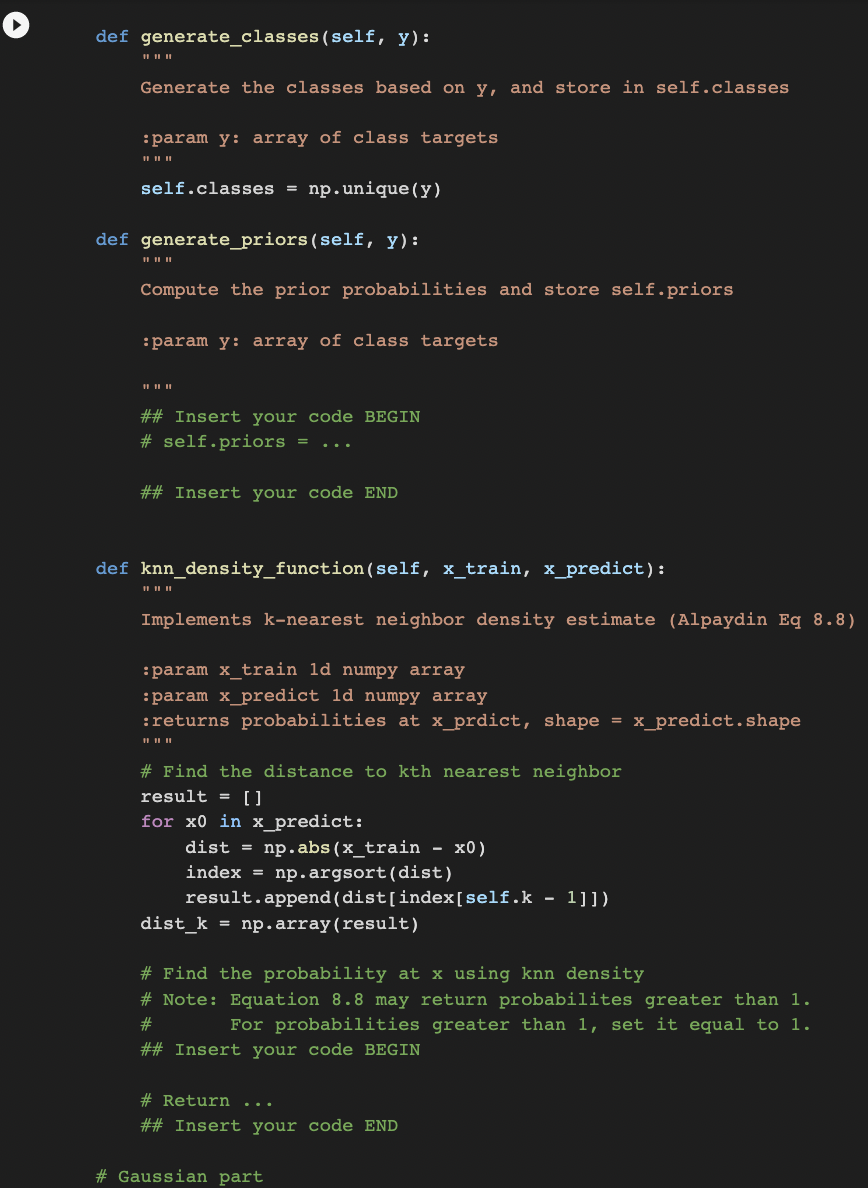 Implement a Naive Bayes Classifier that implements the SKlearn classifier API with