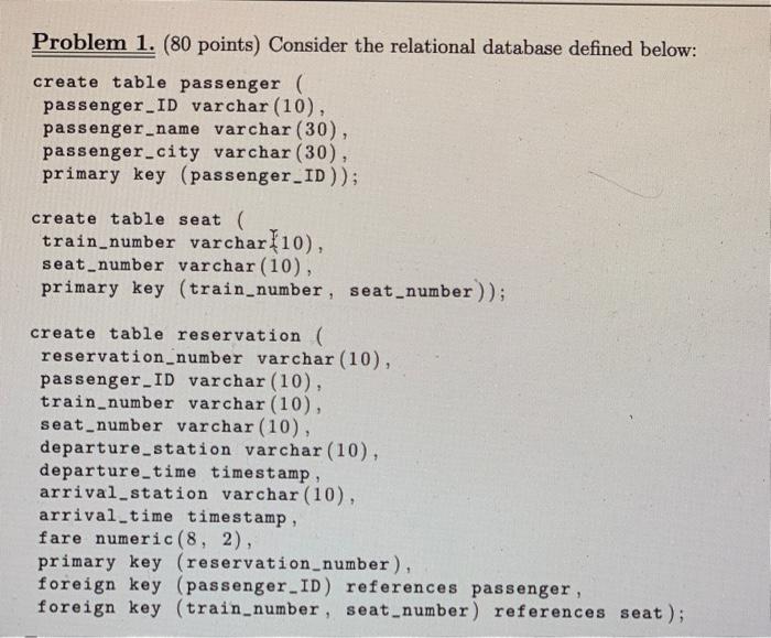  note: please do this in Relational Algebra not the regular queries