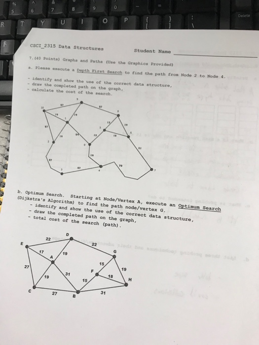  help !!! Delete Student Name CScI 2315 Data Structures 7. (40