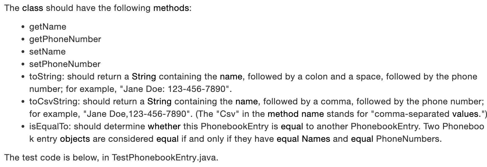 of this class represents a phonebook entry, which consists of a Name