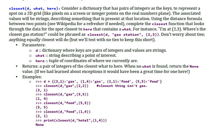 how would i solve this with python 3.6? Consider a dictionary