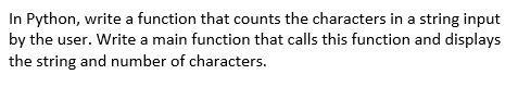 In Python, write a function that counts the characters in a