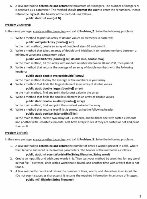 on Methods, Arrays and Files. Directions: 1. Open your Netbeans, create a