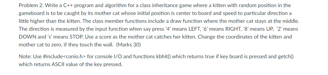  Problem 2: Write a C++ program and algorithm for a class