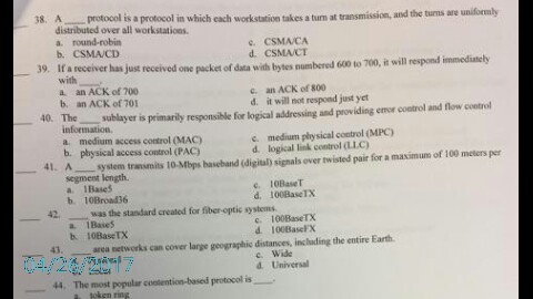  A _____ protocol is a protocol in which each workstation takes