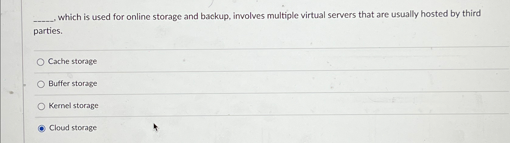  , which is used for online storage and backup, involves multiple