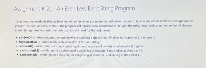 java please with comments (input and output) Assignment \#12c - An Even