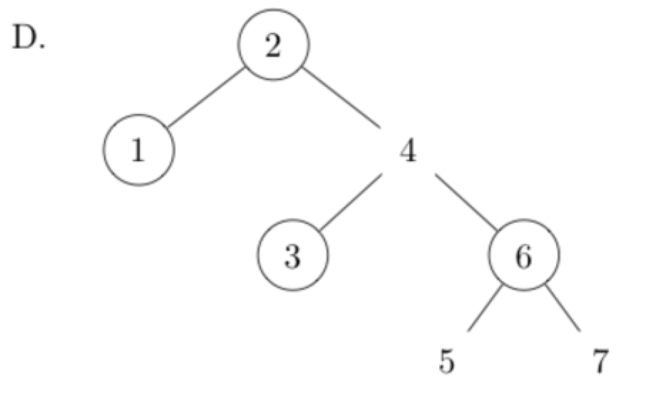 Black nodes are circled, red nodes are not.) 2, 7, 1, 5,