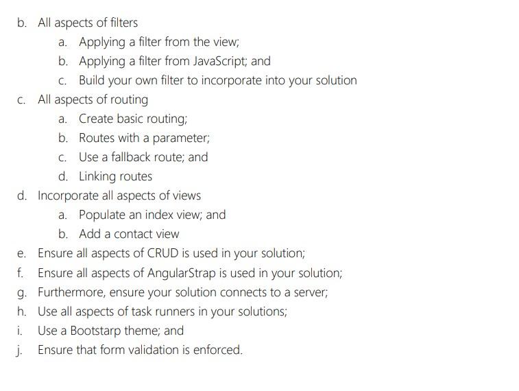 workable application of your choice using AngularJS and Bootstrap. Ensure your application