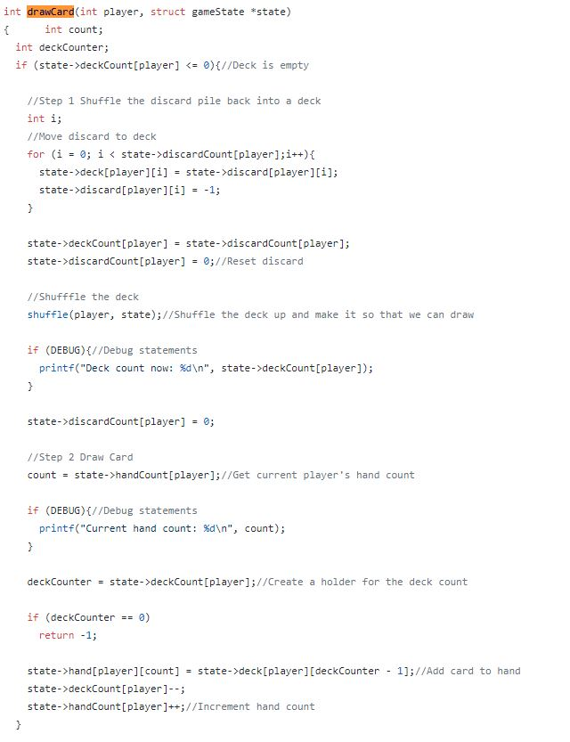 card, and at least one being a card you wrote unit tests