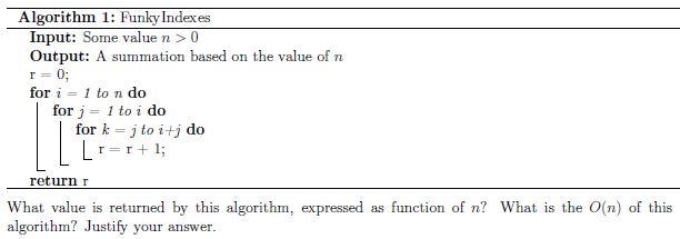 Algorithm 1: Funky Indexes Input: Some value n > 0 Output: