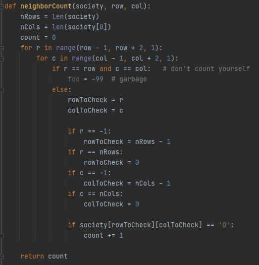 updating board? The following rules govern the birth and/or death of cells