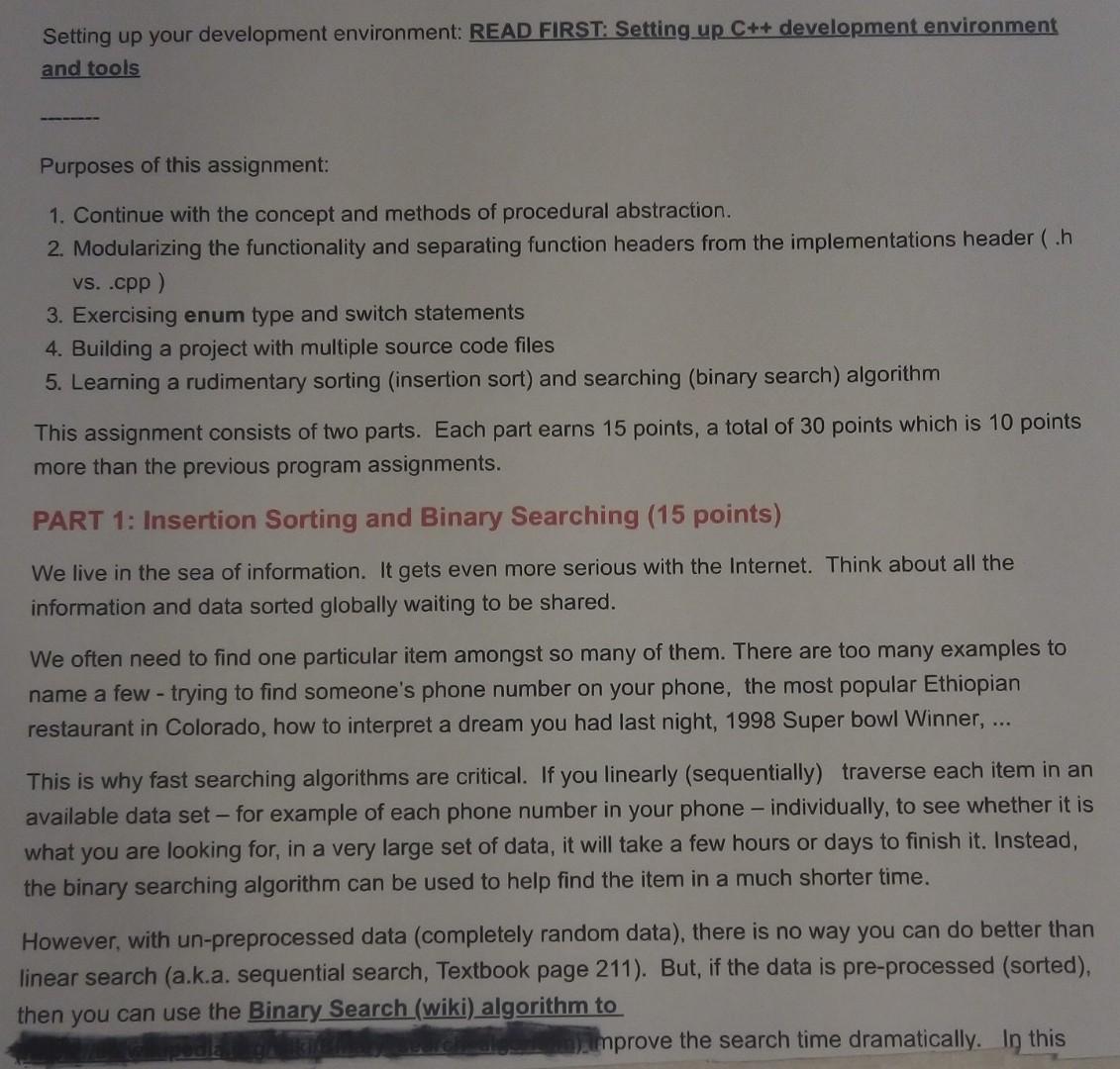 c++ language Setting up your development environment: READ FIRST: Setting up C++