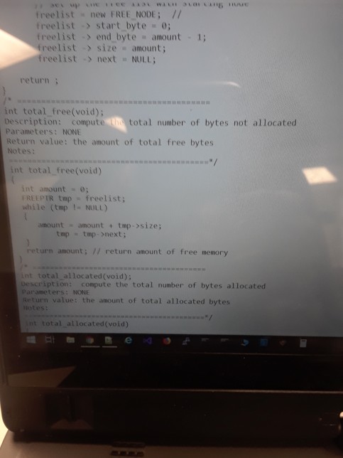 ========================= FREEPTR freelist = NULL; // the FREE link list ALLOCPTR alloclist