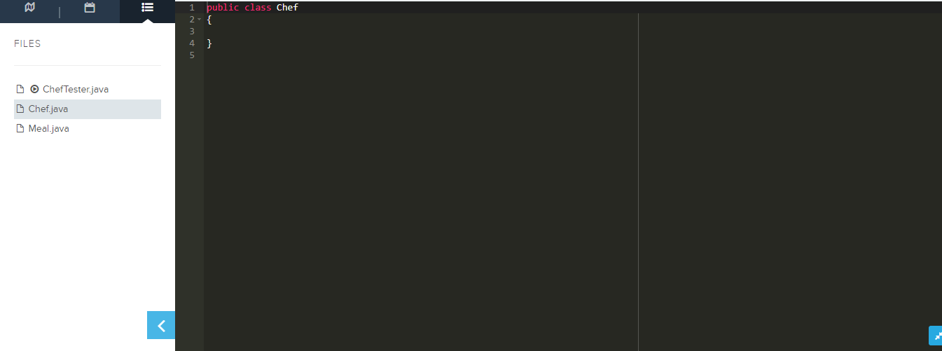 In this exercise, we will create two distinct classes, a Meal and