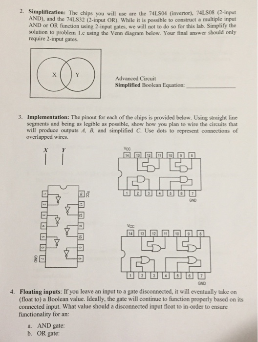  Solve 2,3&4 please 2. Simplification: The chips you will use are