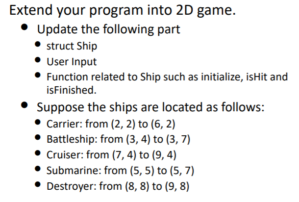 (C) Battleship game in two dimensions. Example: Original code (one dimension game);