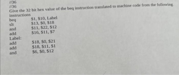  answer asap please! 1/36 Give the 32 bit hex value of