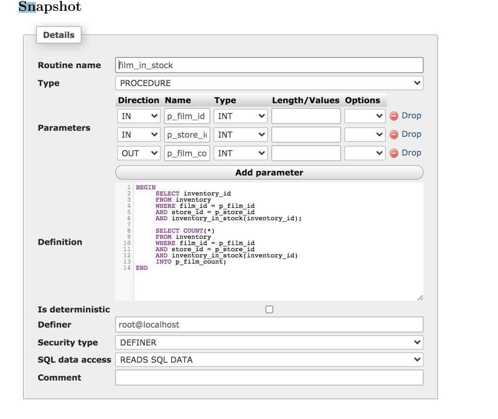 Goals Explore triggers and stored procedures within a database, see how they