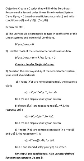 need code in c with explanation please Objective: Create a C script