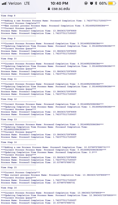 project. Create a class Process with the following: Attributes o Name: the