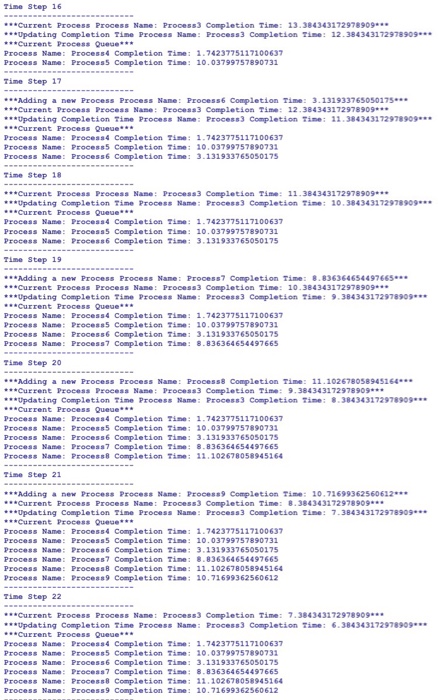 name given to the process o Completion time: a positive decimal value