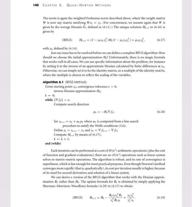 MATLAB function BFGS.m that implements the ba sic BFGS algorithm on page