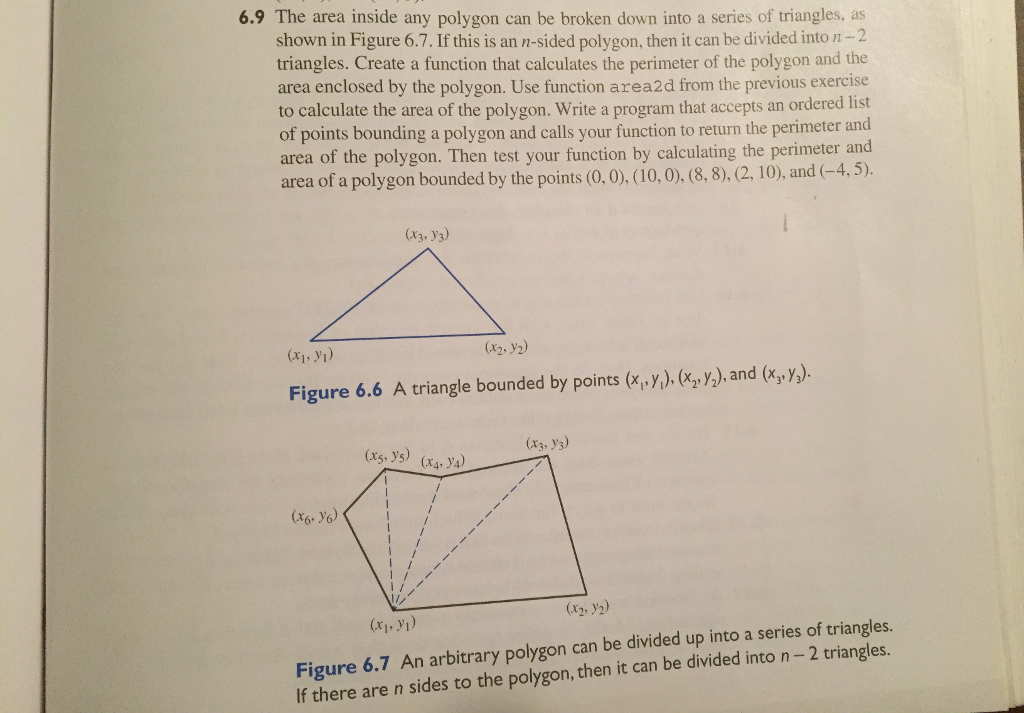 6.9 The area inside any polygon can be broken down into