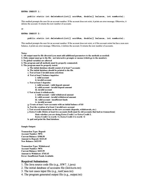 or not thank you !!! Homework - Topic 7 - Bank Accounts: