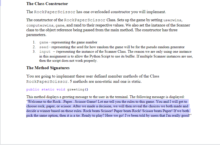 in java please! You are supposed to make the rock paper scissors