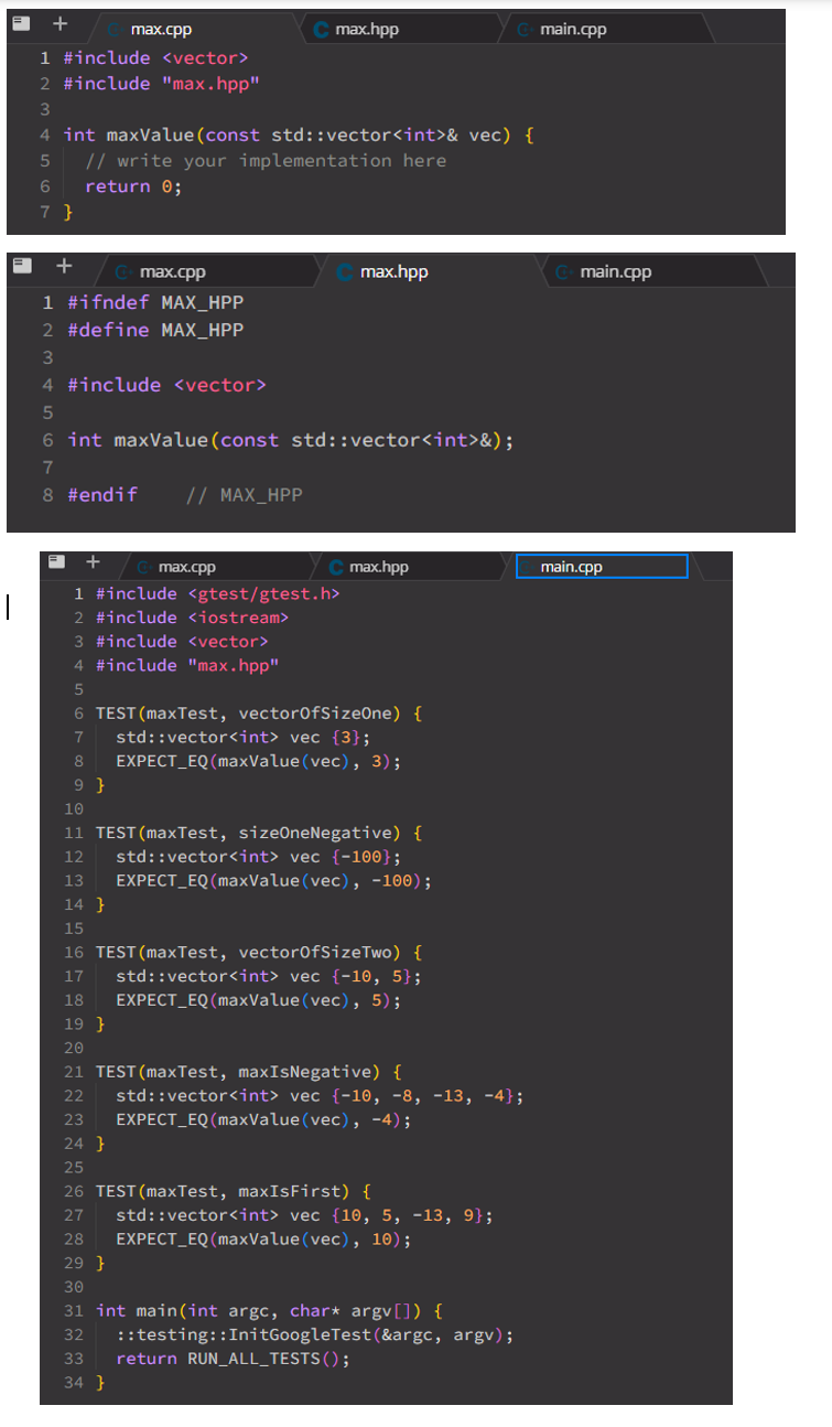  In our first coding challenge you will implement a function maxValue