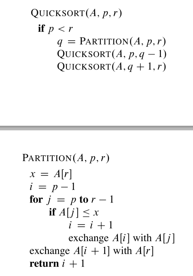 Algorithms This is the pseudocode for quicksort. Does the pseudocode change when