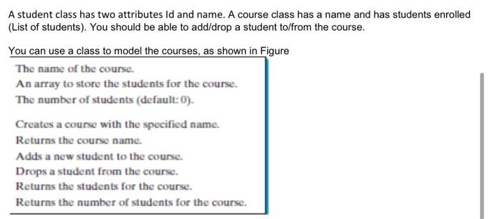 Write a Python Code. A student class has two attributes ld and