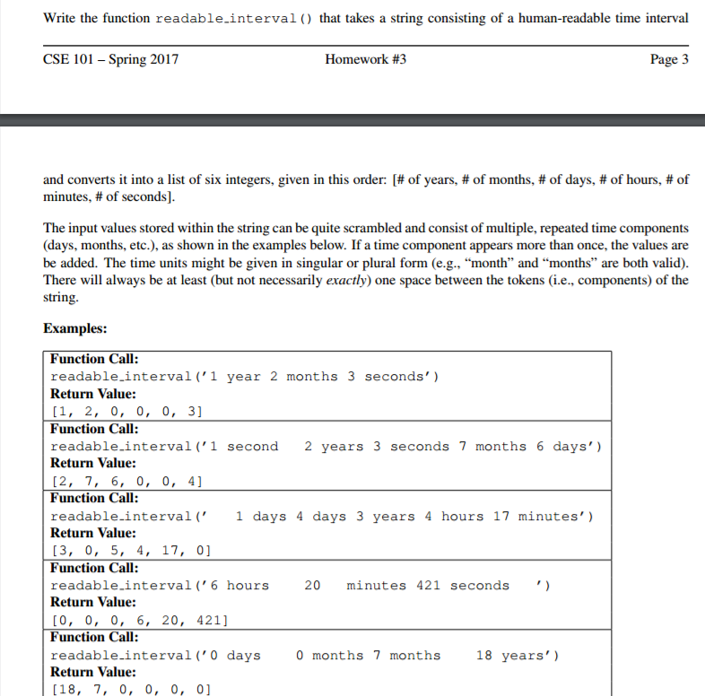 Python 3.4 Human readable time intervals problem I really need help with